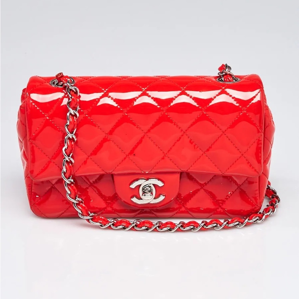 Chanel Patent Red Mini Flap Bag